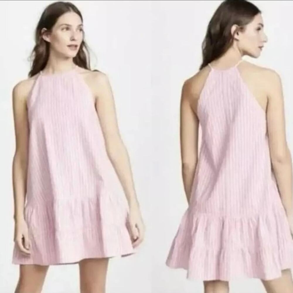 Rebecca Taylor‎ Sleeveless Stripe Tank Mini Dress Candy Floss Size 6 Pink